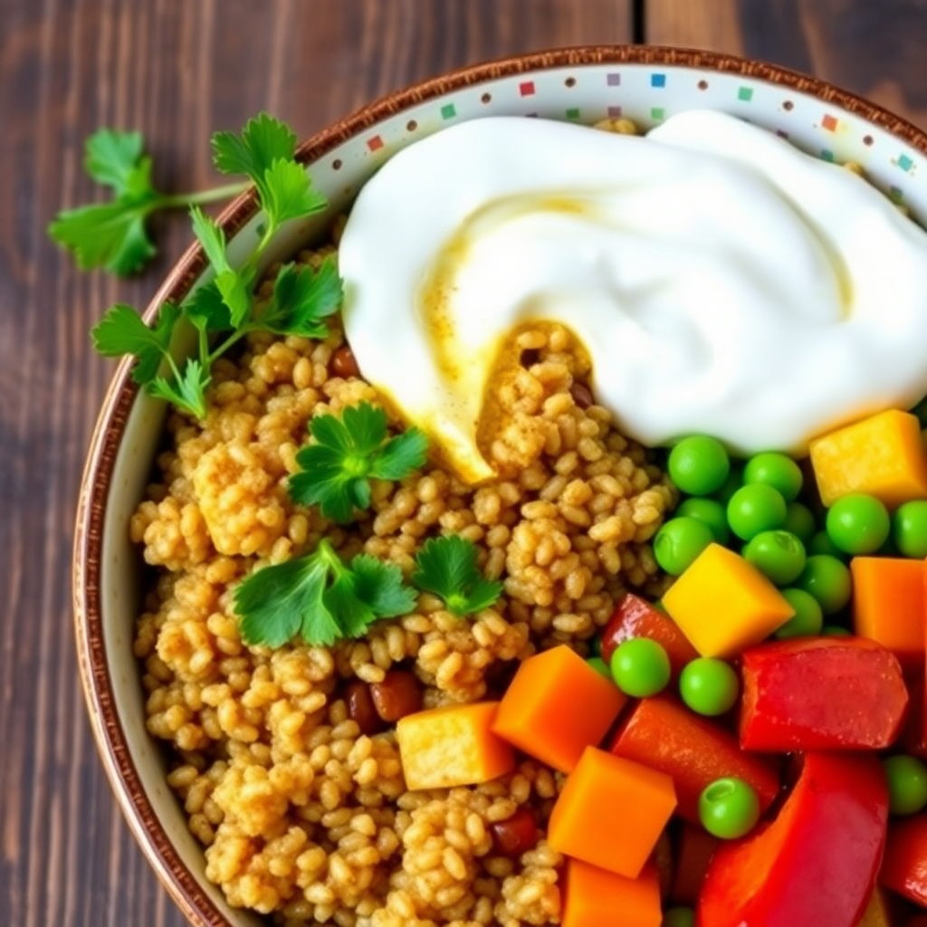 Spiced Coffee Quinoa Bowl