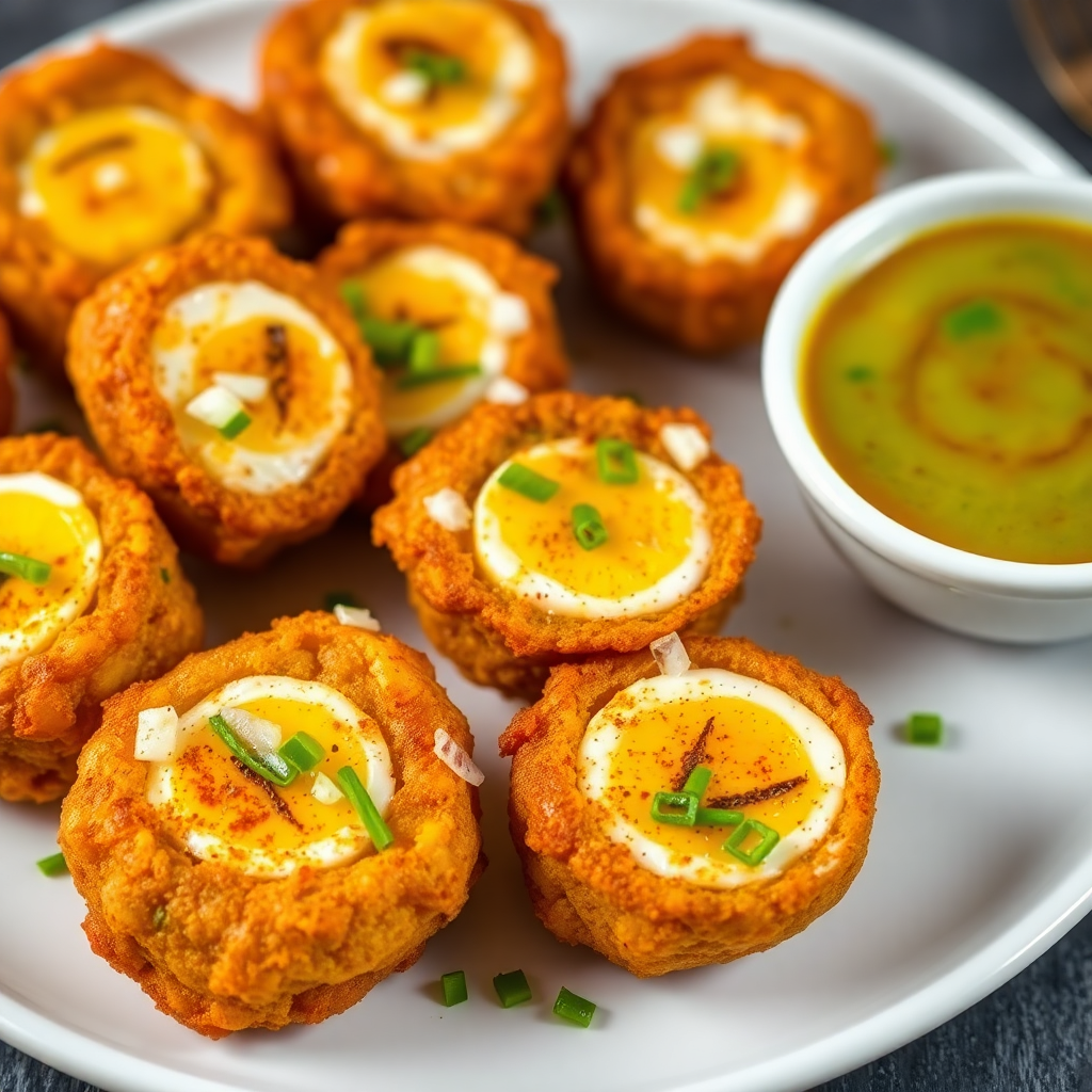 Egg and Fish Pakora Bites