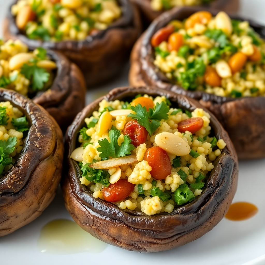 Moroccan-Spiced Stuffed Mushrooms
