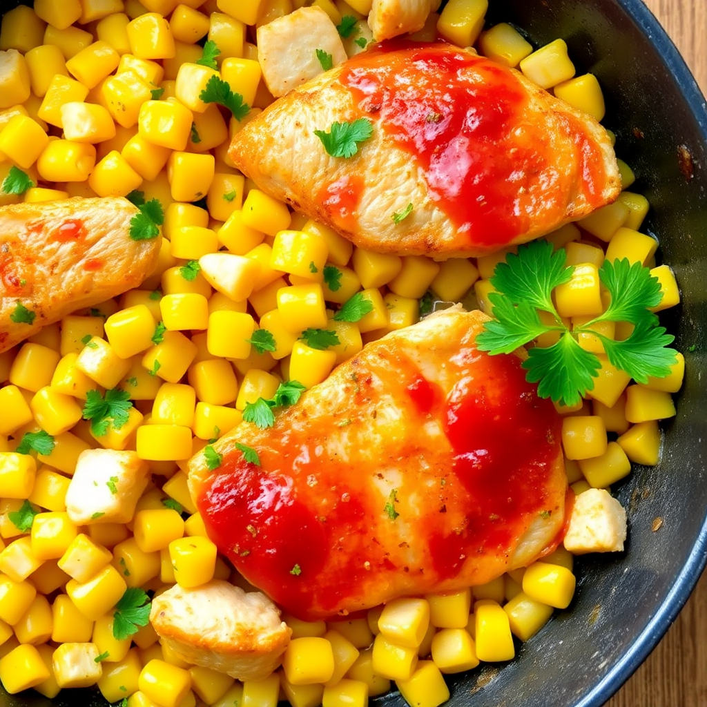 Savory Chicken and Corn Skillet with Mackerel