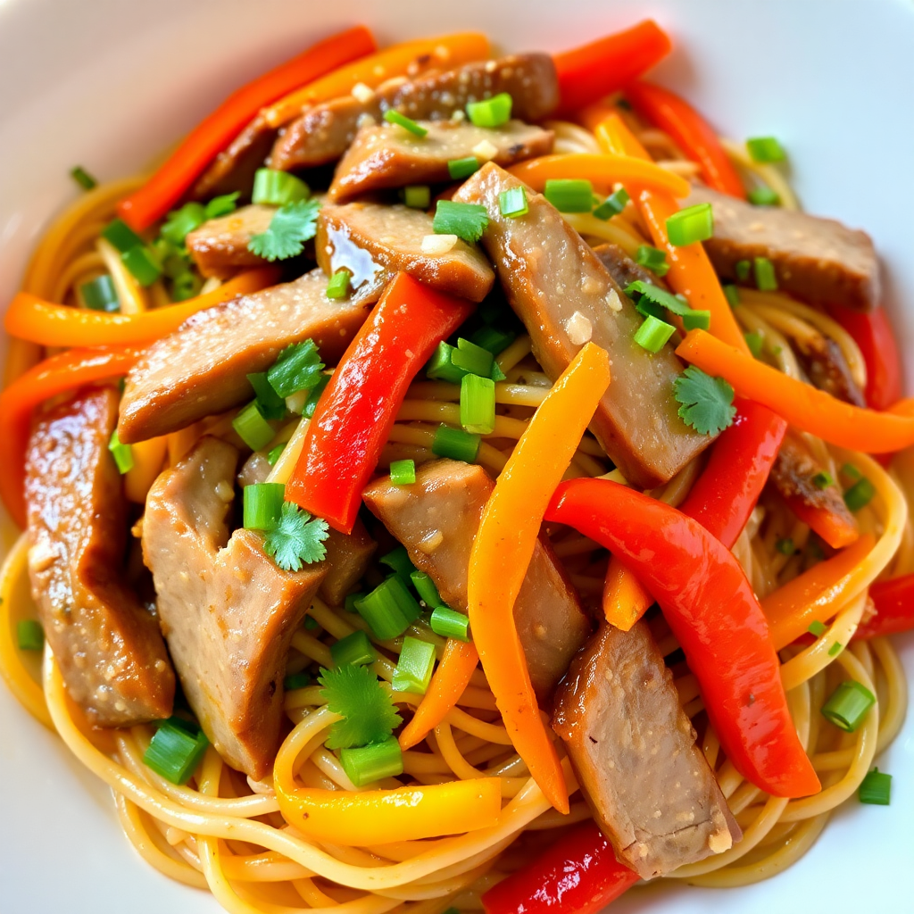 Duck and Rice Noodle Stir-Fry