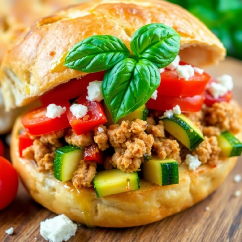 Mediterranean Focaccia Chicken Sandwich