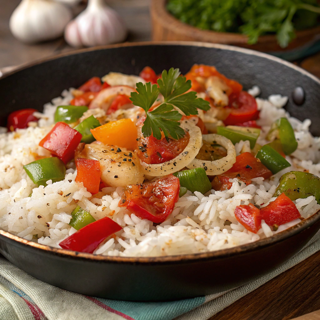 Vegetable Pepper Rice Skillet