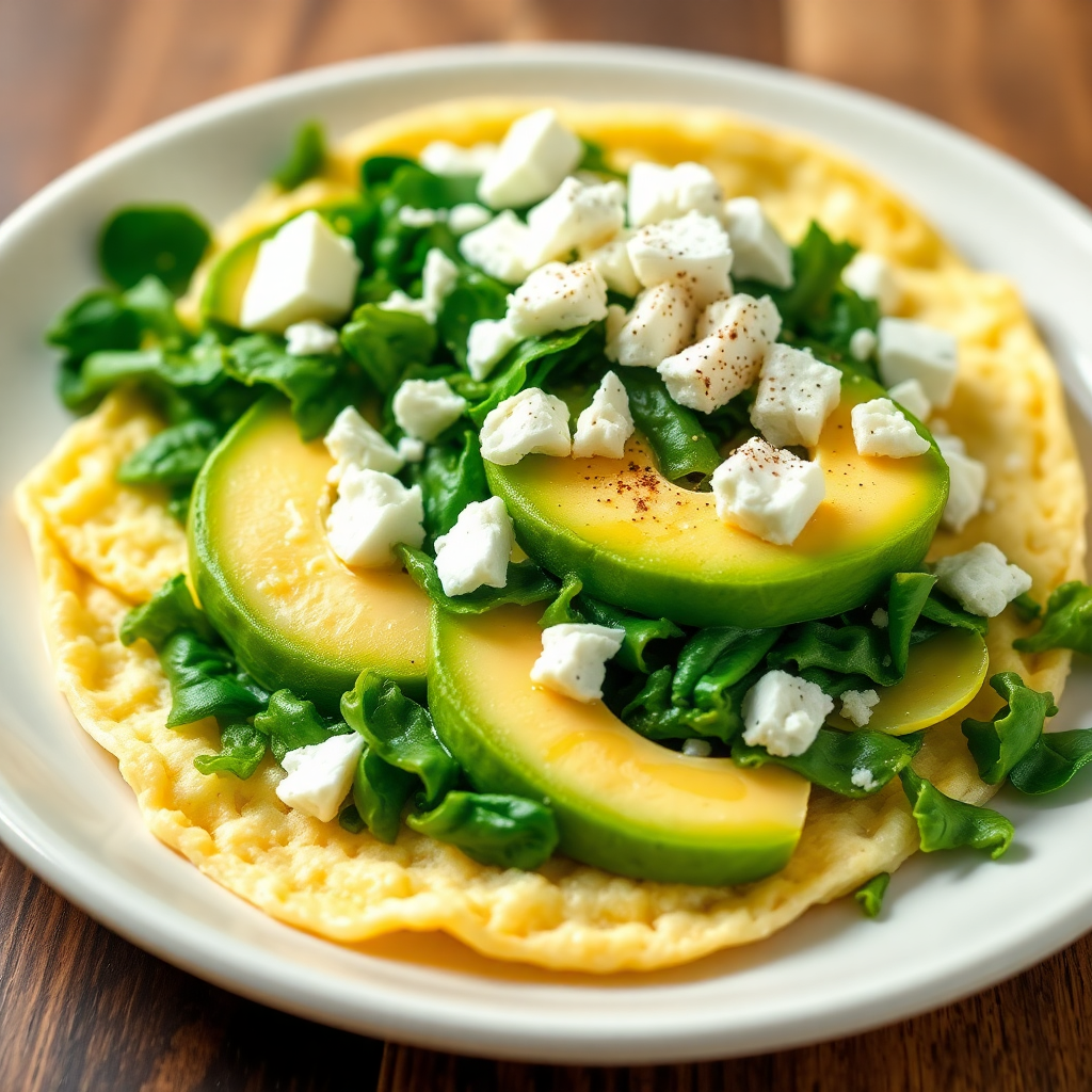 Avocado Spinach Egg White Omelette