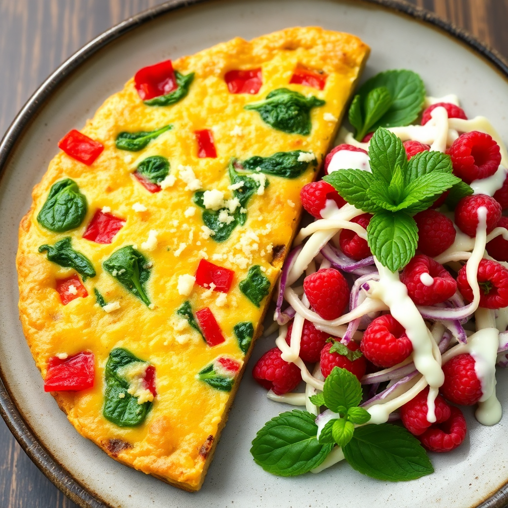 Wholemeal Frittata with Raspberry Slaw