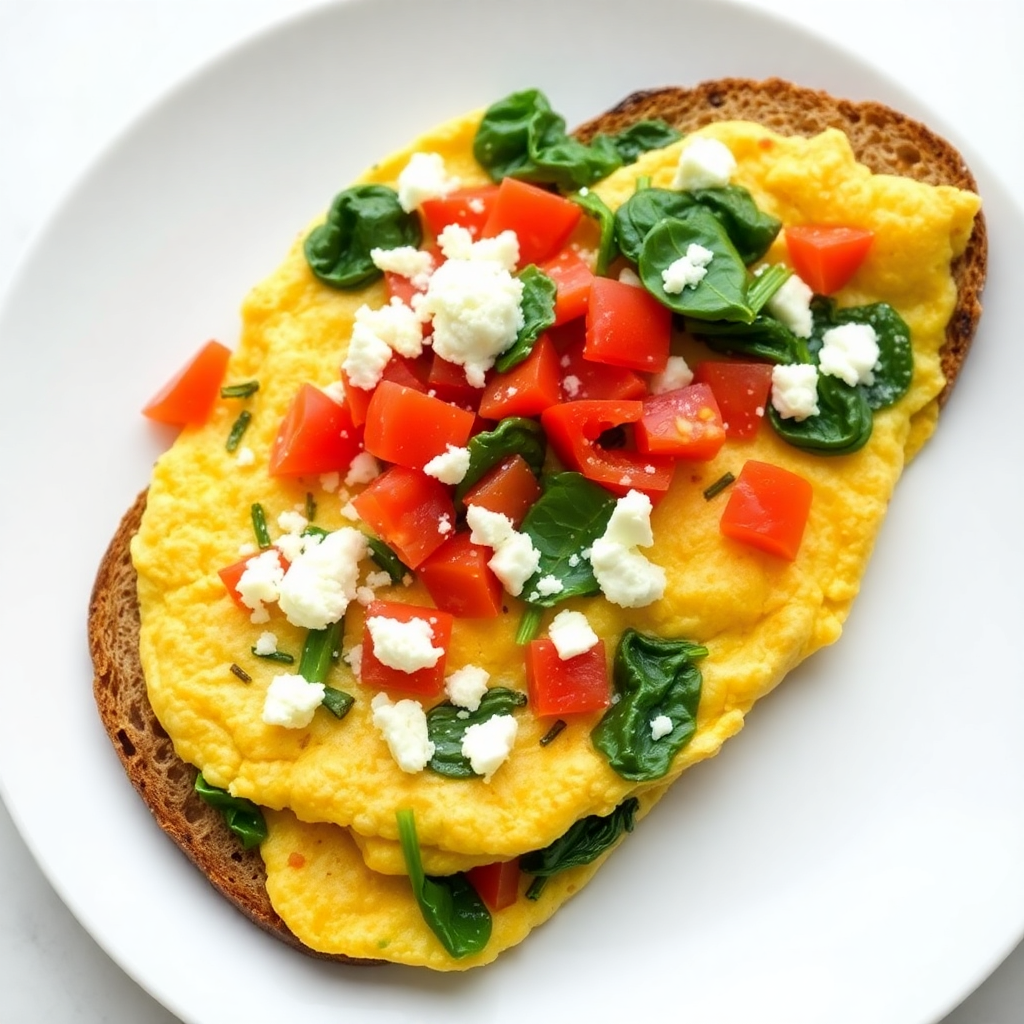 Mediterranean Veggie Omelet with Whole-Grain Toast