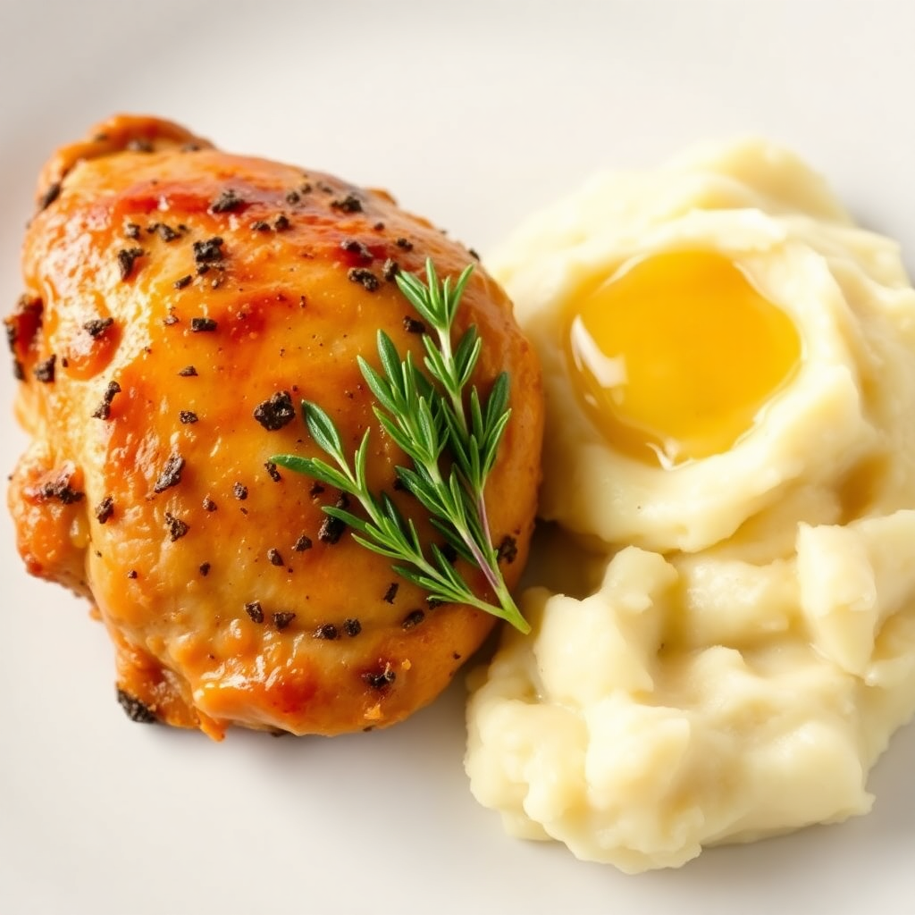 Herbed Turkey Breast with Garlic Mashed Potatoes
