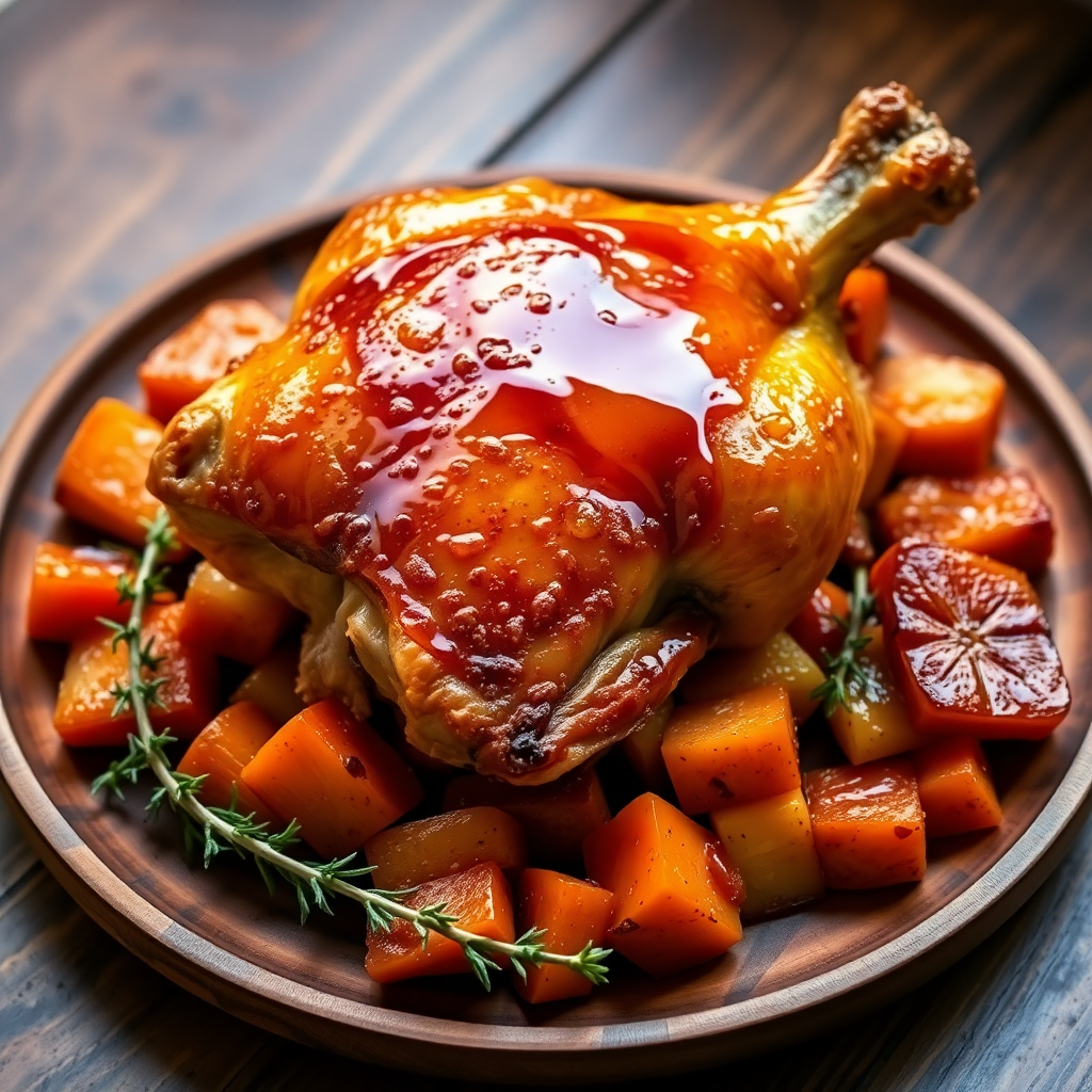 Honey-Glazed Roast Chicken with Root Vegetables