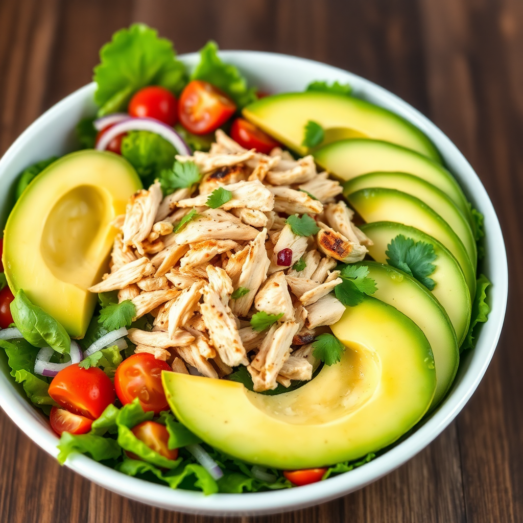 Creamy Avocado Chicken Salad Bowl