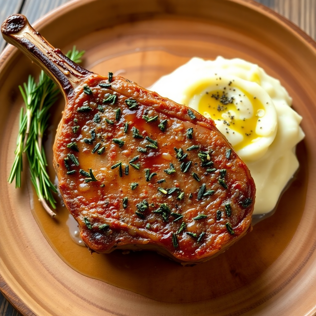 Herb-Crusted Lamb Chops with Garlic Mashed Potatoes