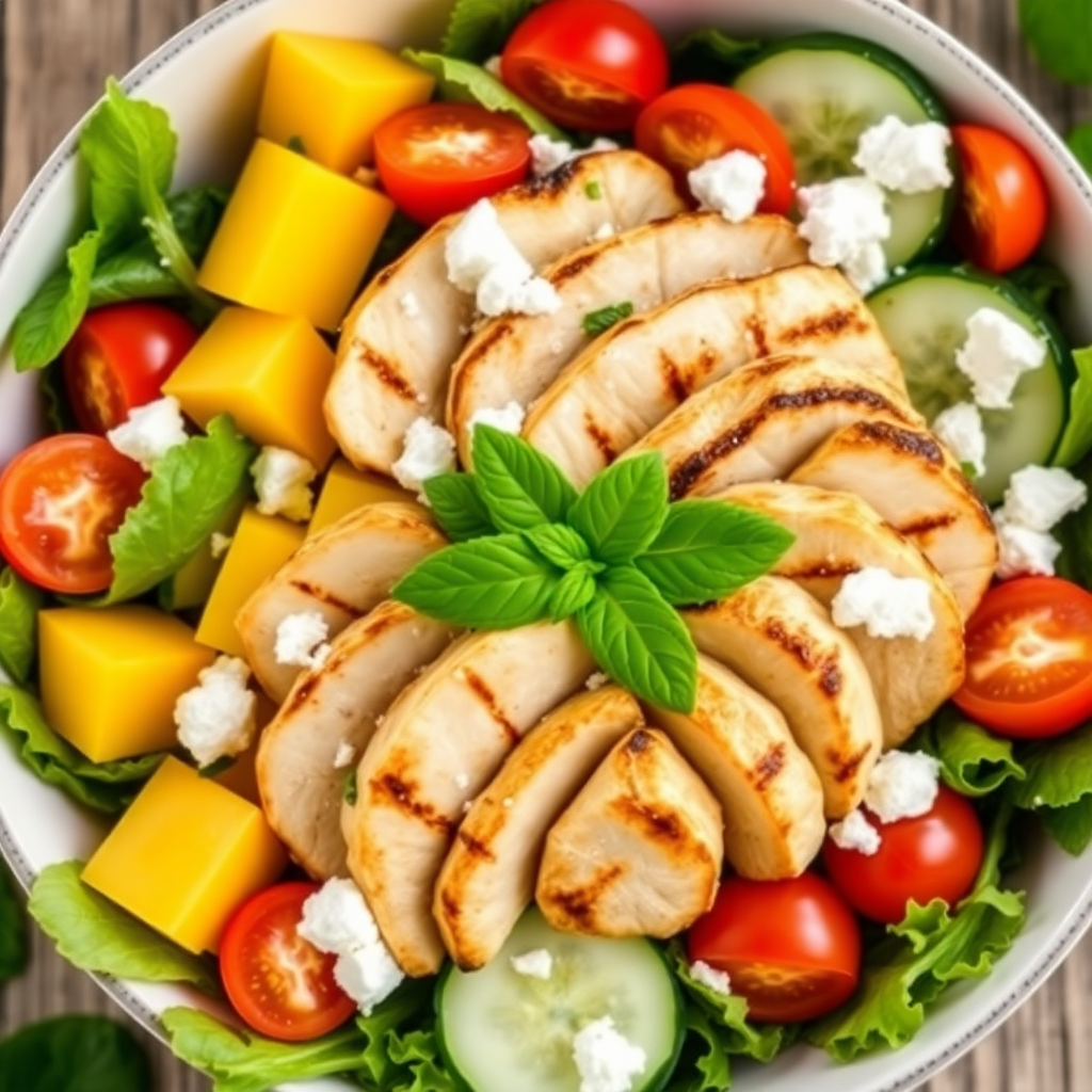 Cantaloupe Chicken Salad Bowl