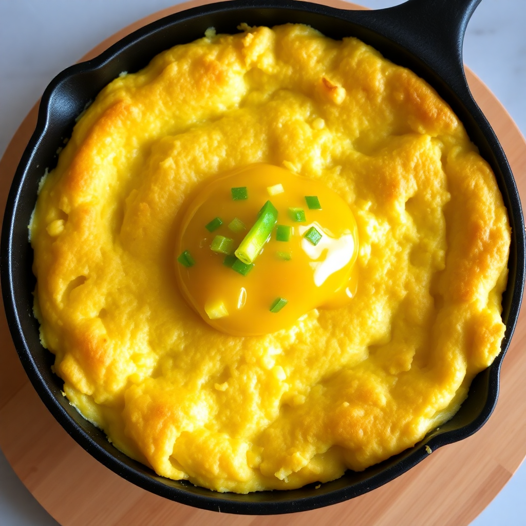 Cast-Iron Corn Soufflé with Jalapeño Honey Butter