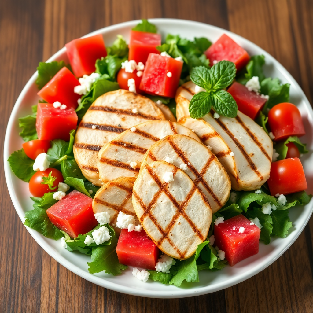 Spicy Watermelon Chicken Salad