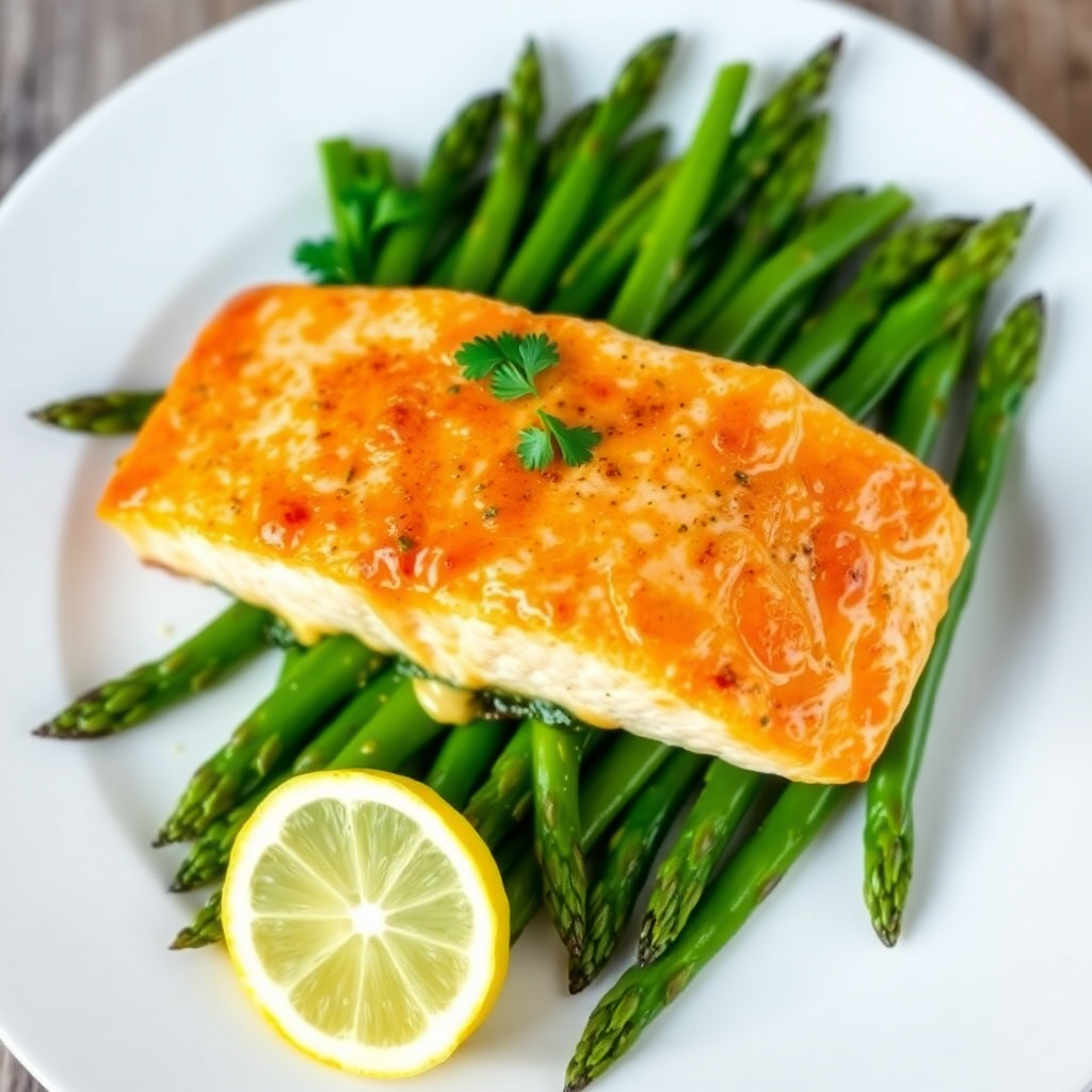 Keto Garlic Butter Salmon with Asparagus