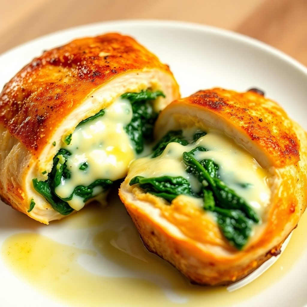 Cheesy Spinach Stuffed Chicken Breast