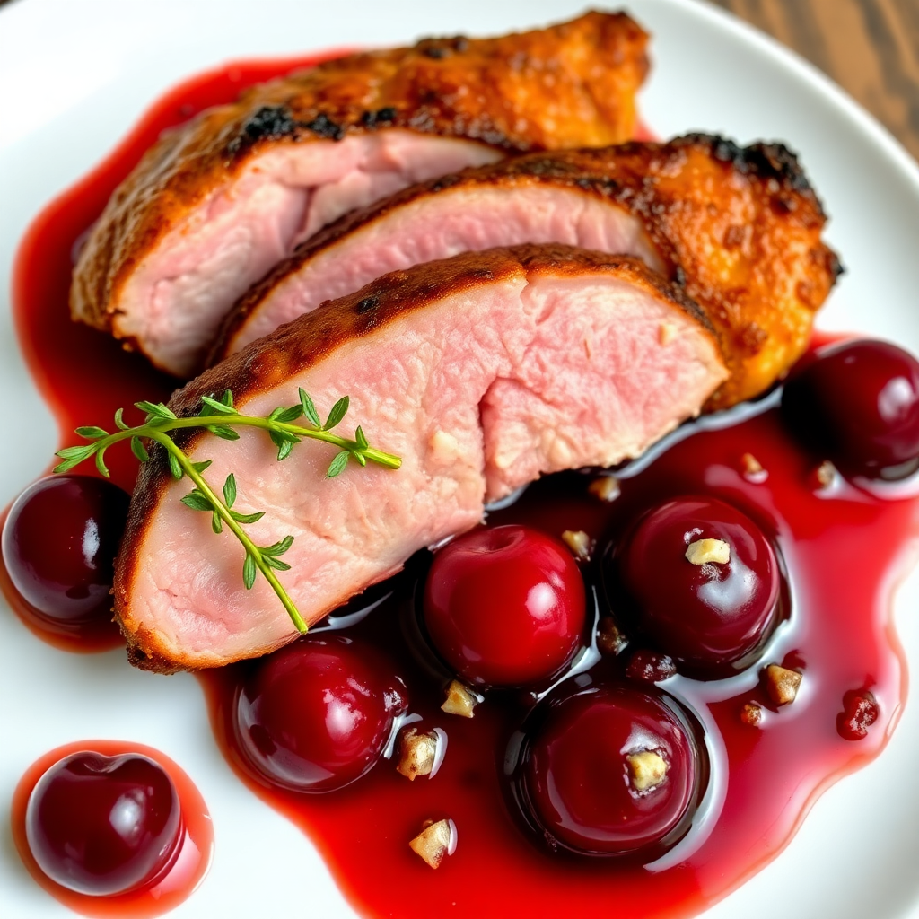 Pan-Seared Duck Breast with Cherry Sauce