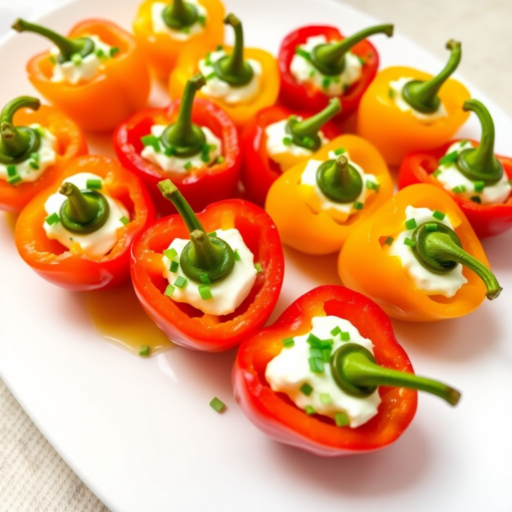 Stuffed Mini Bell Peppers with Herbed Goat Cheese
