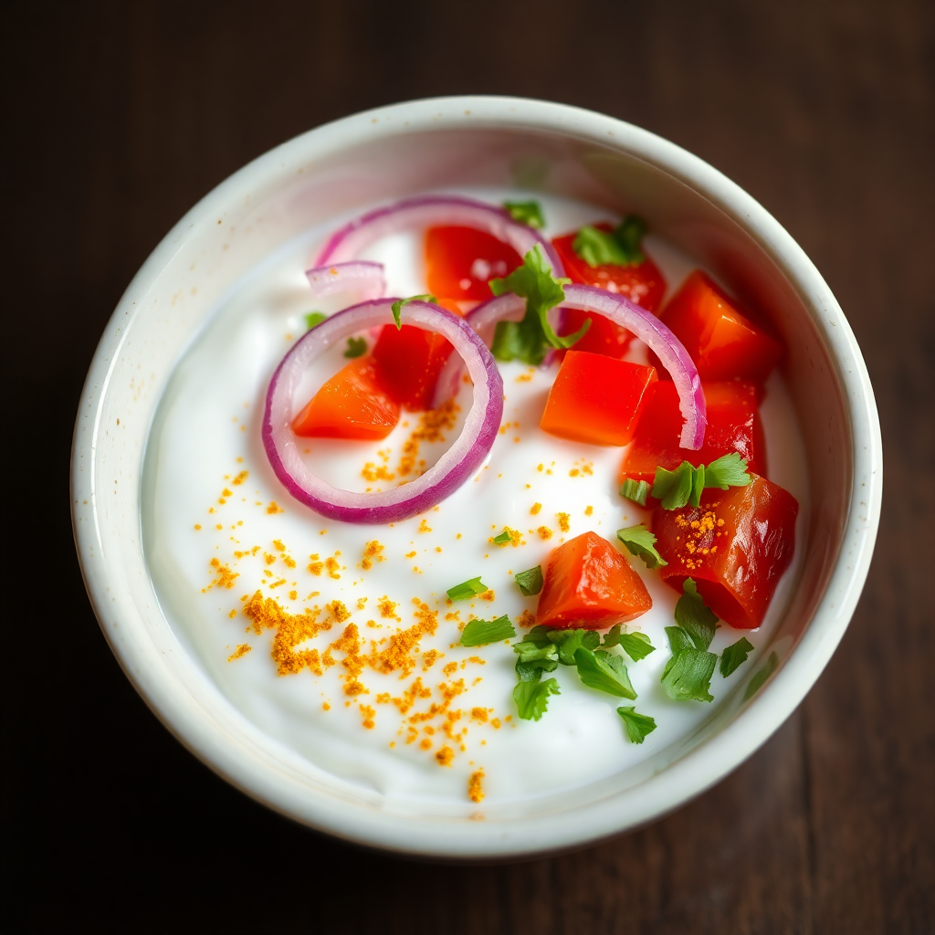 Spiced Onion and Tomato Raita