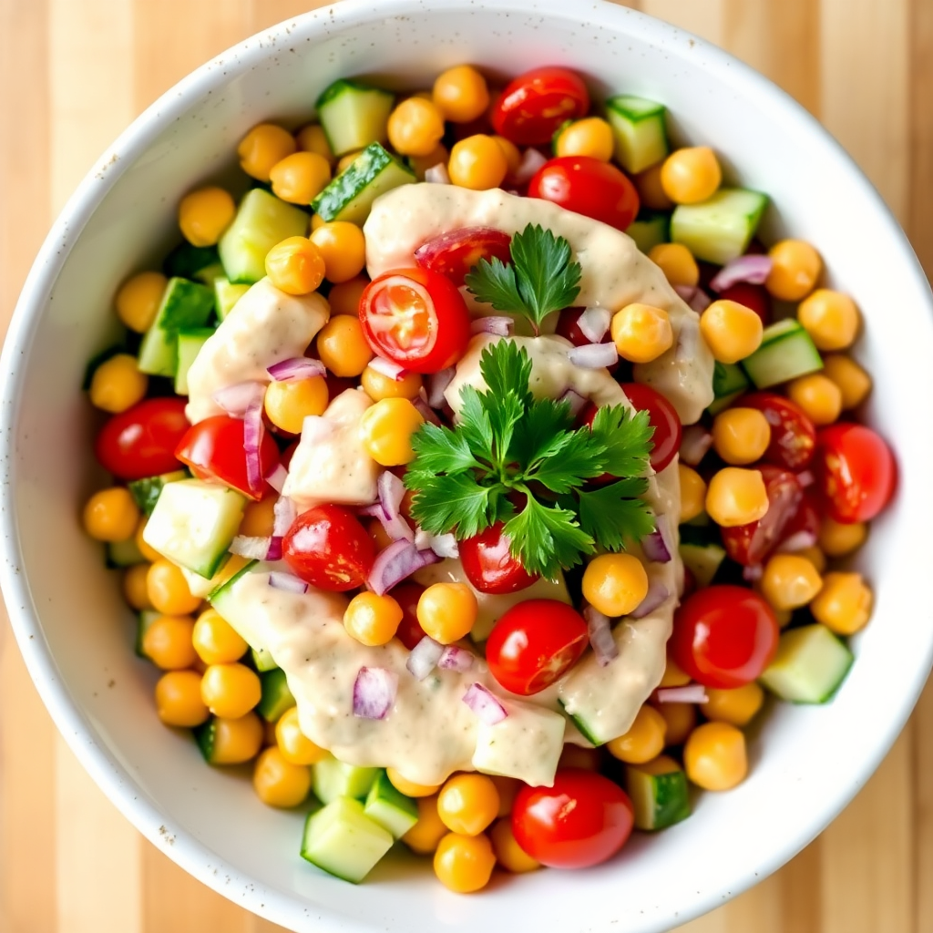 Refreshing Cucumber and Chickpea Salad Bowl