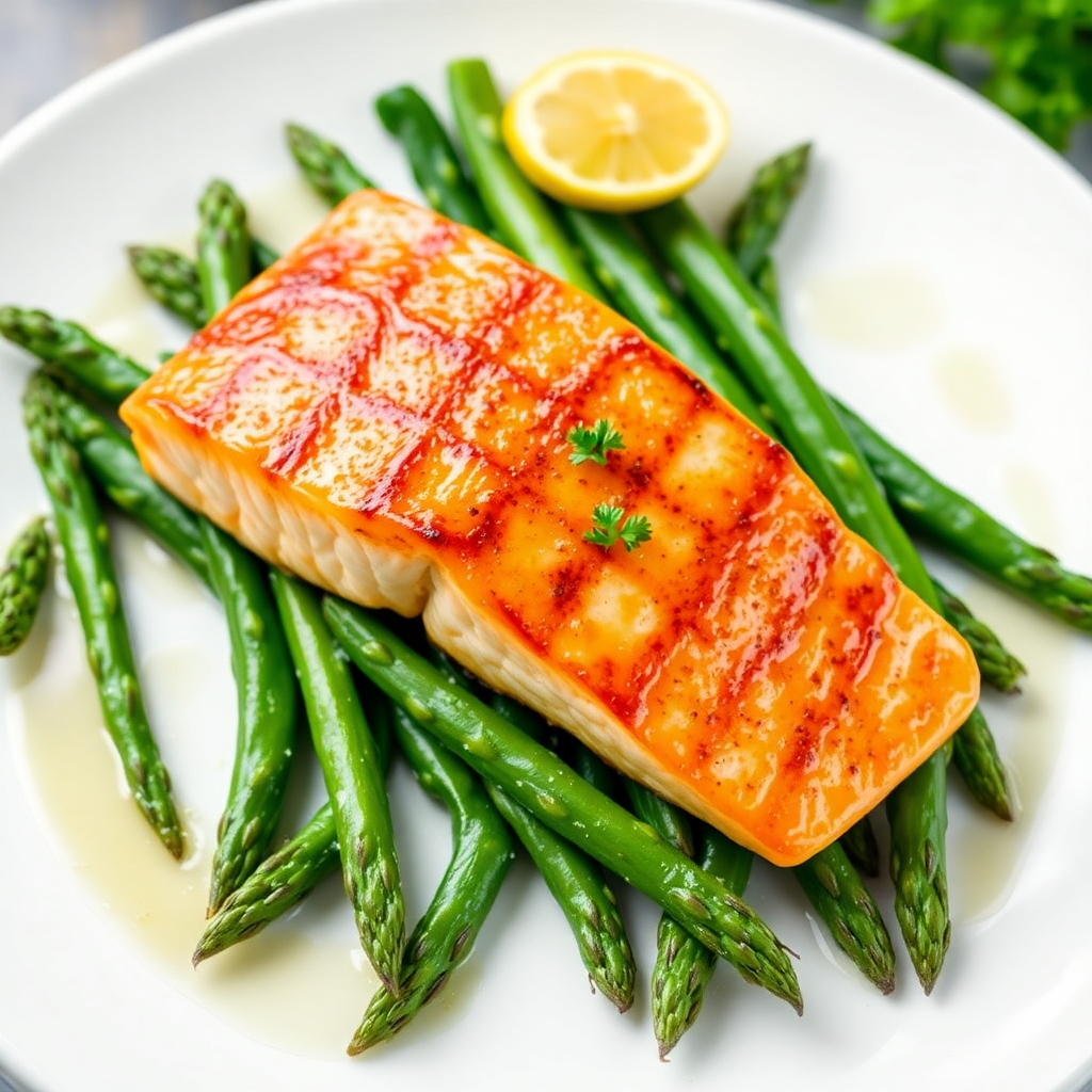 Keto Garlic Butter Salmon with Asparagus