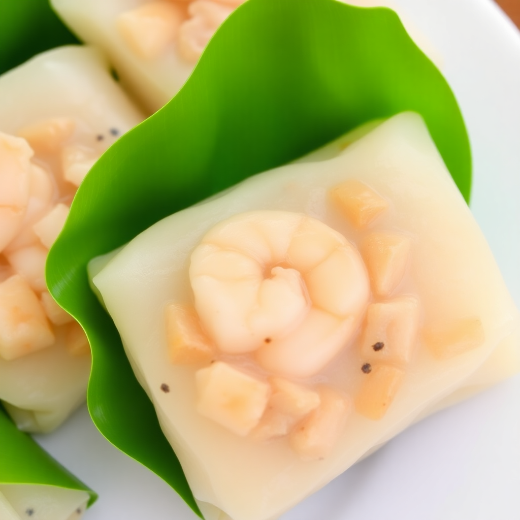 Steamed Pork and Shrimp Banana Leaf Cake (Bánh Bèo)