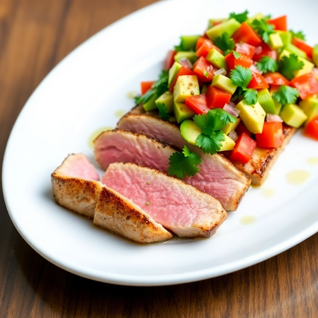 Seared Tuna Steak with Avocado Salsa