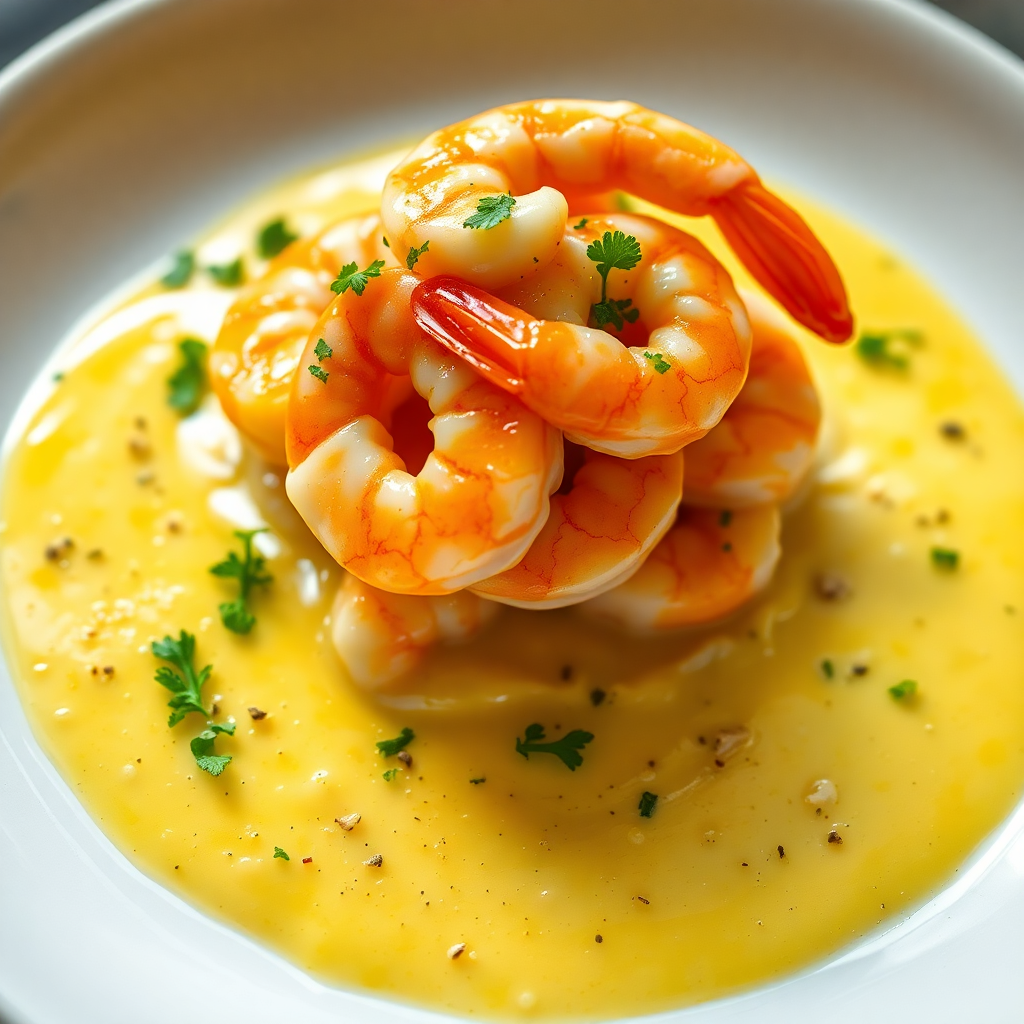 Creamy Garlic Butter Shrimp with Cheese Sauce