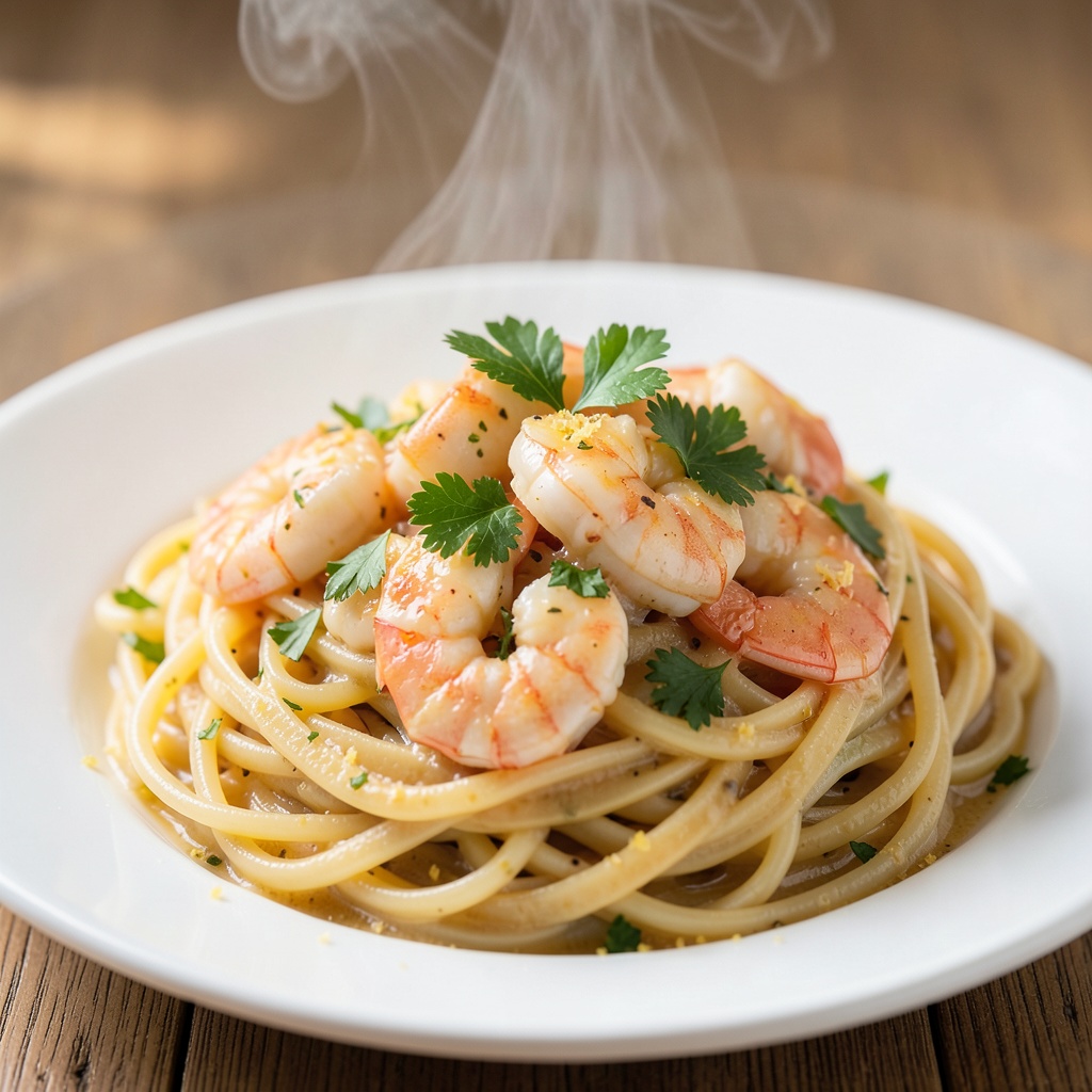 Garlic Butter Shrimp Linguine