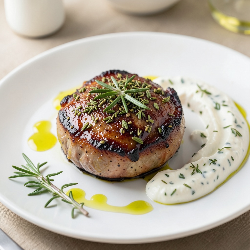 Herb-Crusted Lamb Chops with Garlic Yogurt Sauce