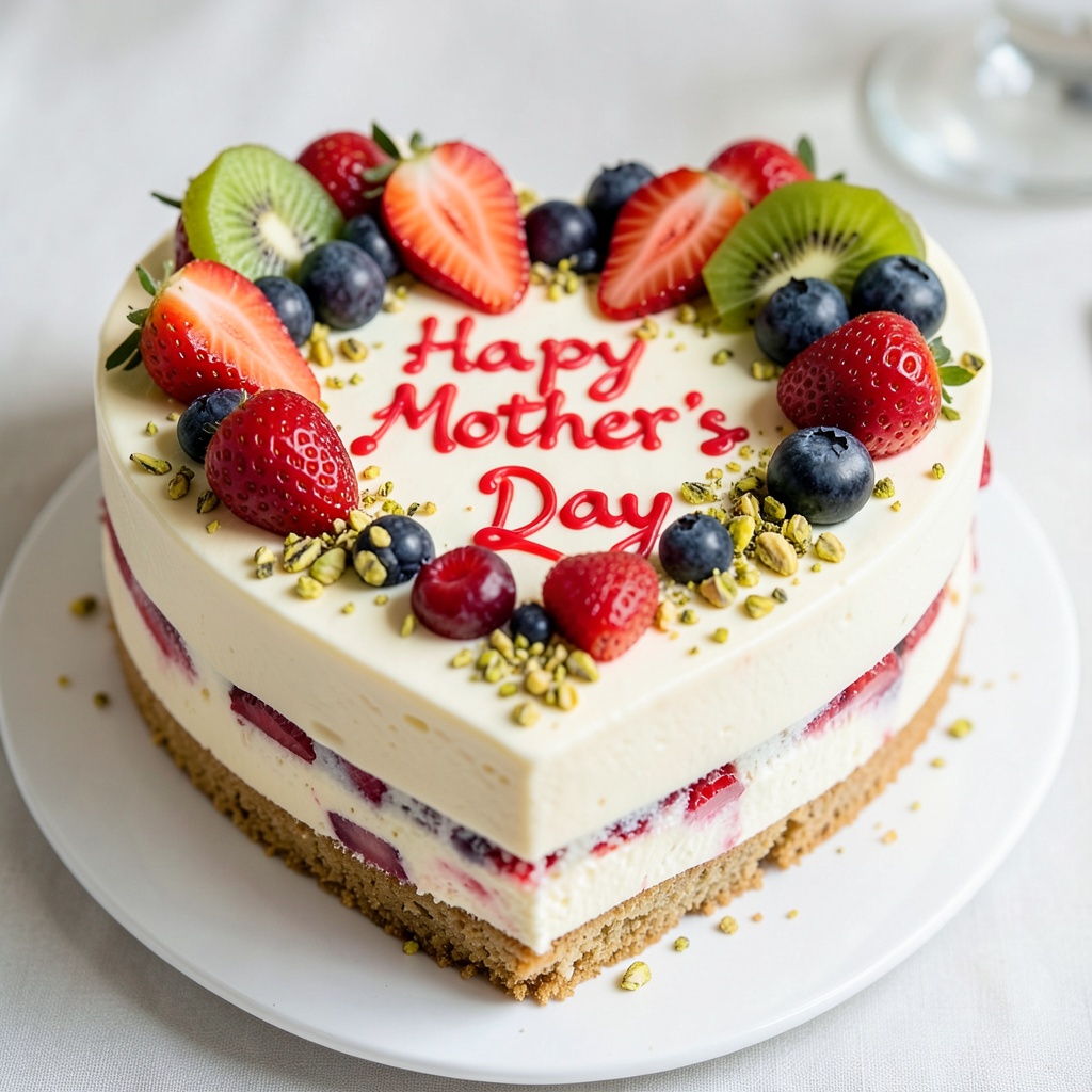 Luxurious Heart-Shaped Mother's Day Cake