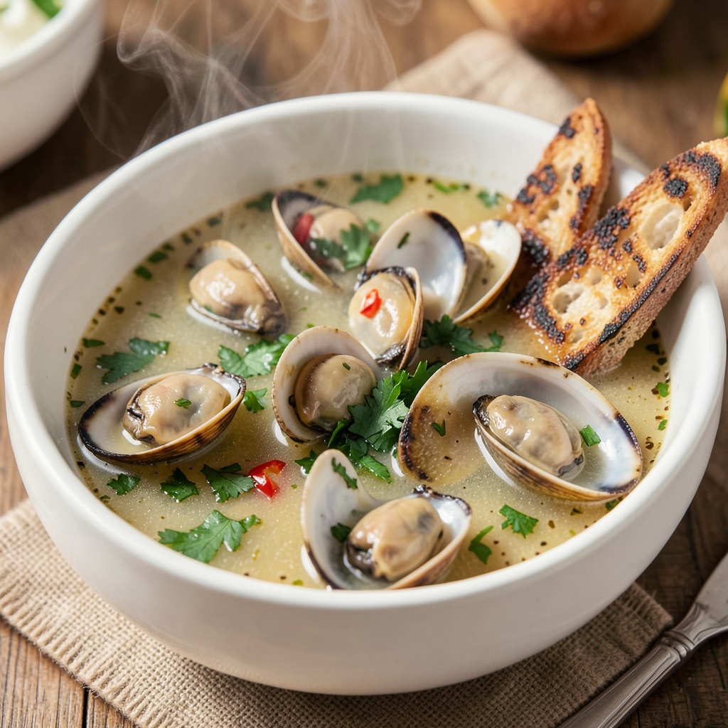 Garlic Butter Steamed Clams