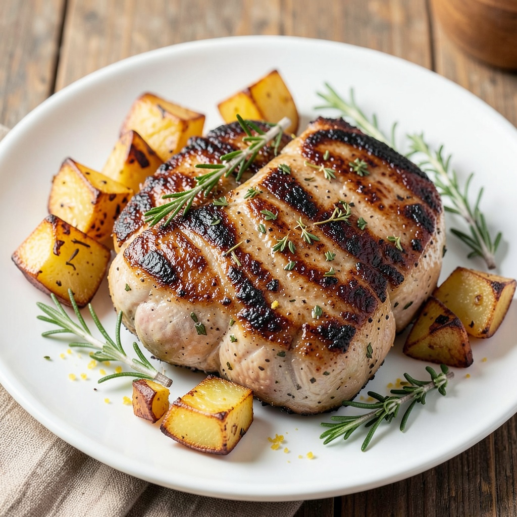 Herb-Crusted Lamb Chops with Garlic Roasted Potatoes