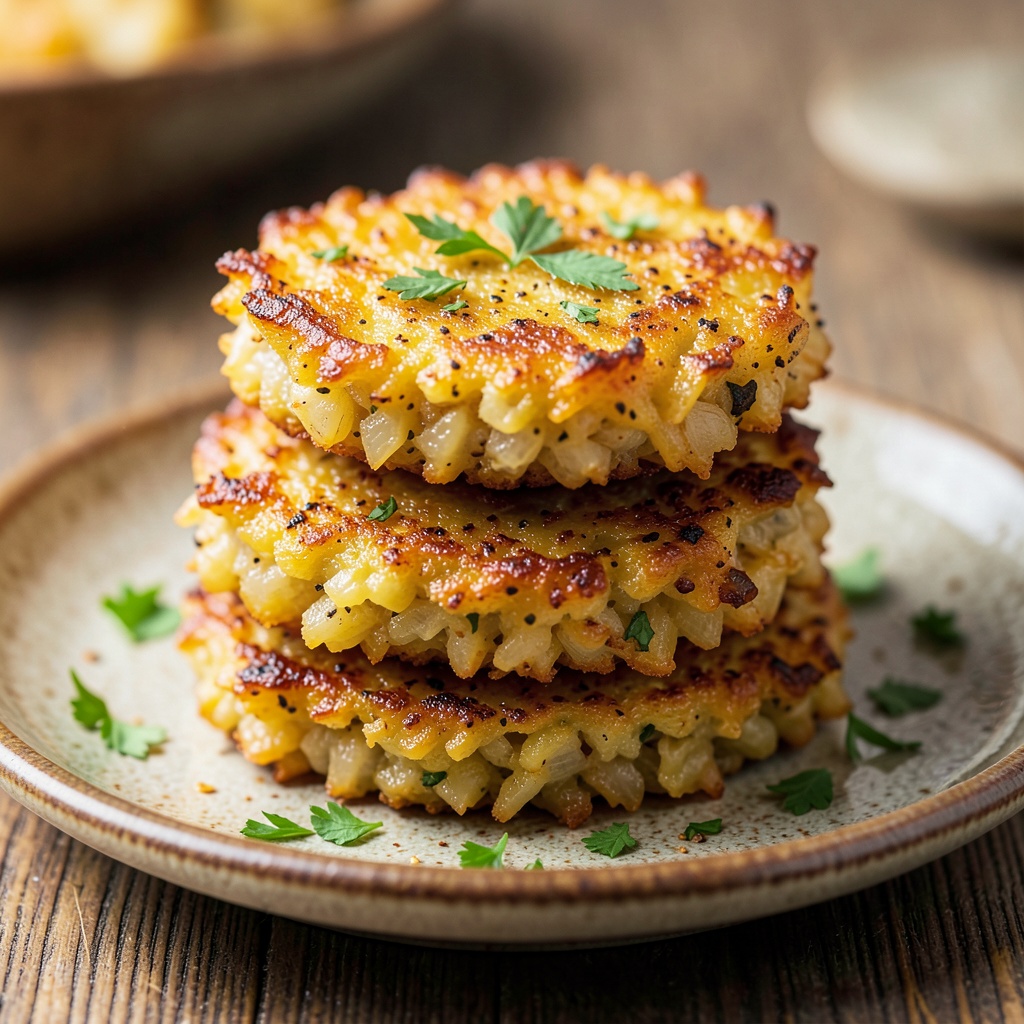 Turnip and Onion Flax Fritters