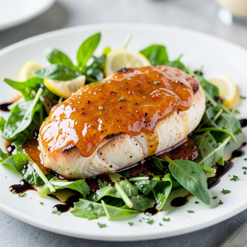 Savory Jelly-Glazed Chicken with Herb Salad