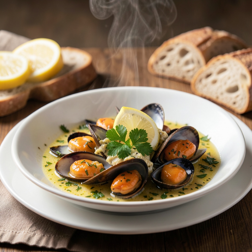 Garlic White Wine Mussels