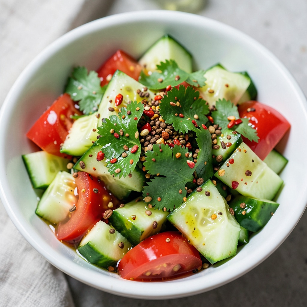 Spiced Indian Cucumber & Tomato Salad