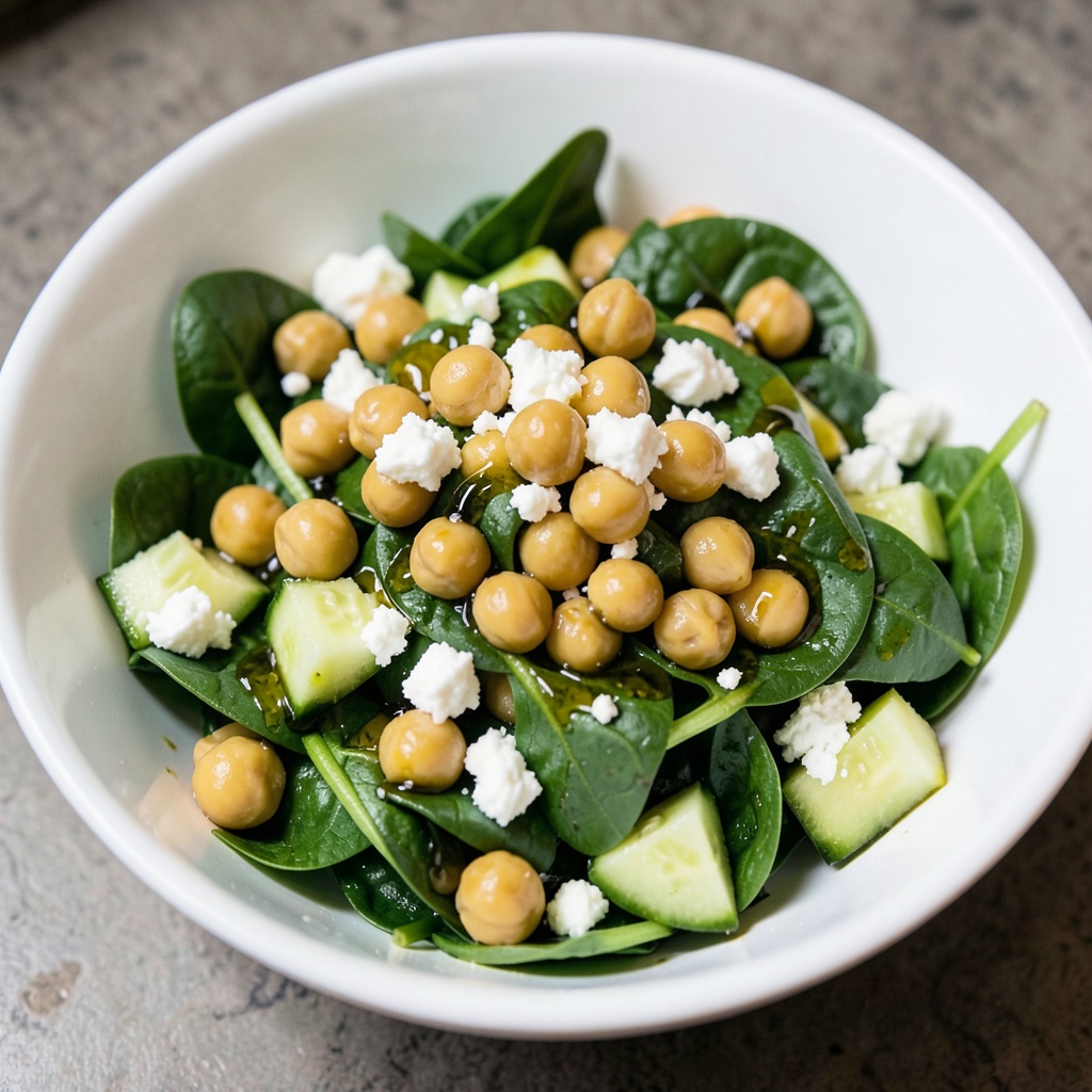Quick High-Protein Chickpea & Spinach Salad