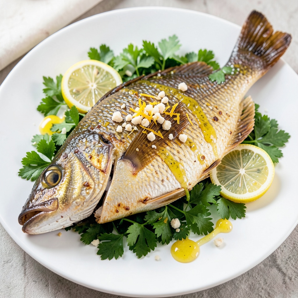 Pan-Seared Lemon Garlic Whole Fish