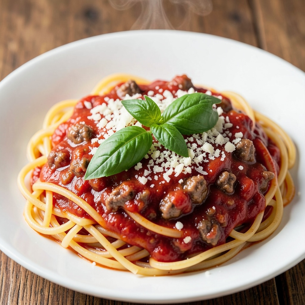 Classic Pasta with Tomato Meat Sauce