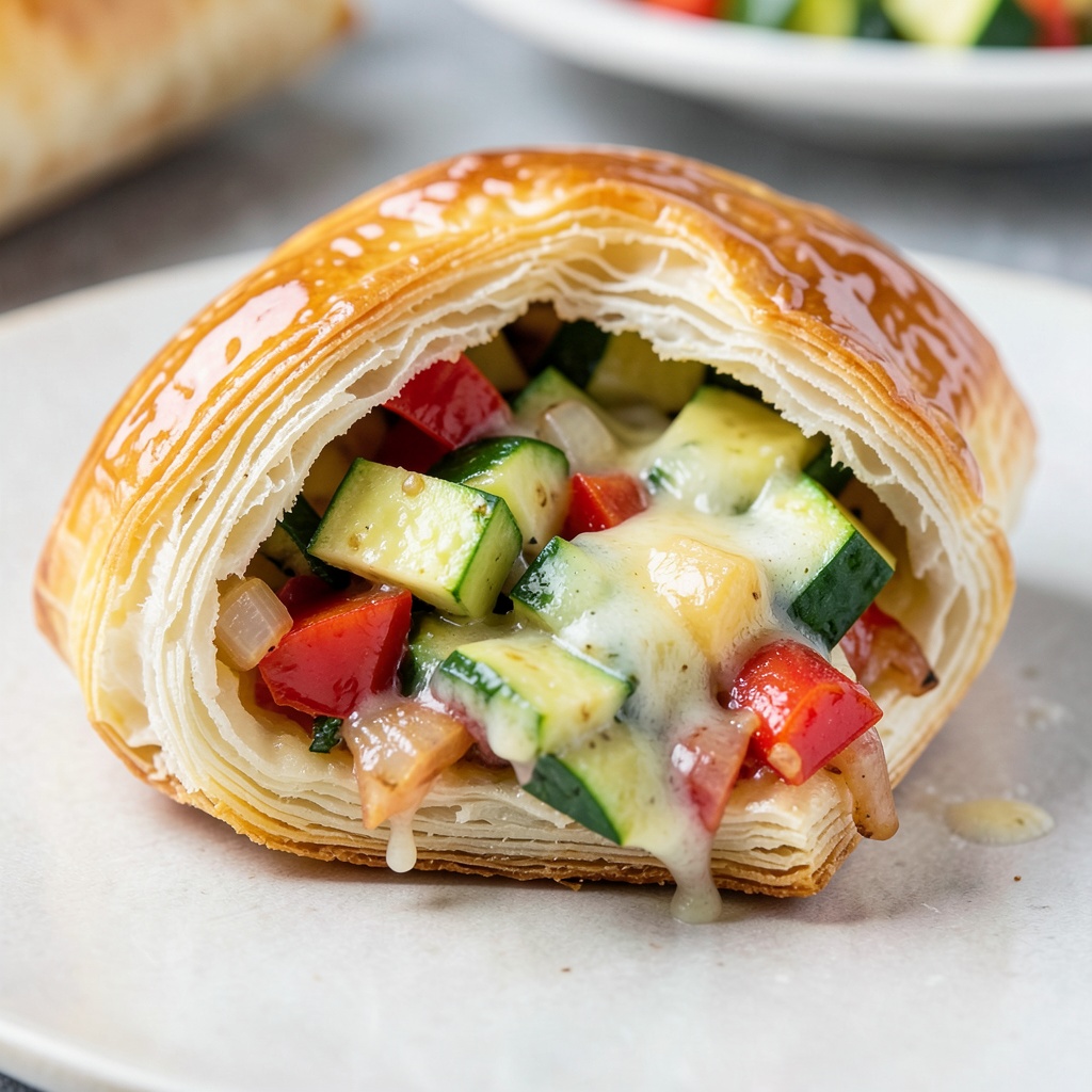 Vegetable and Cheese Stuffed Pastry Pocket