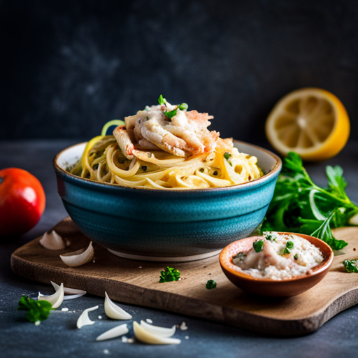Crab Linguine with Lemon Garlic Sauce Recipe | cookAIfood