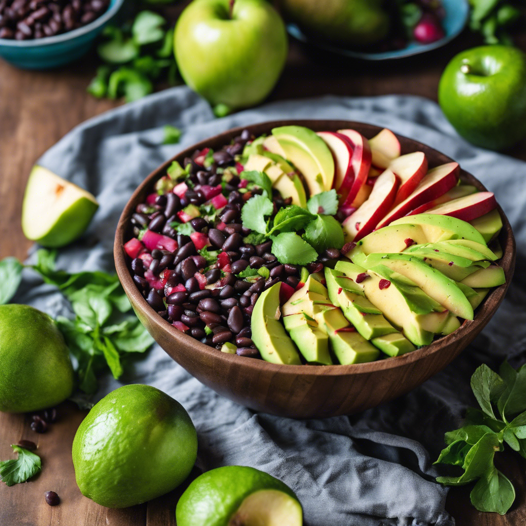Apple Avocado Salad with Black Bean Salsa