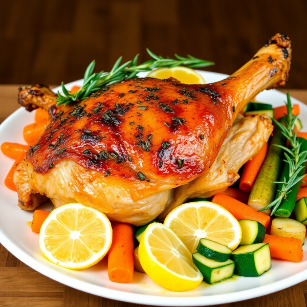 Herb-Roasted Rabbit with Garlic and Vegetables