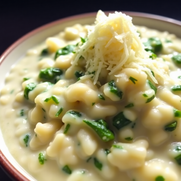 Creamy Milk and Spinach Risotto