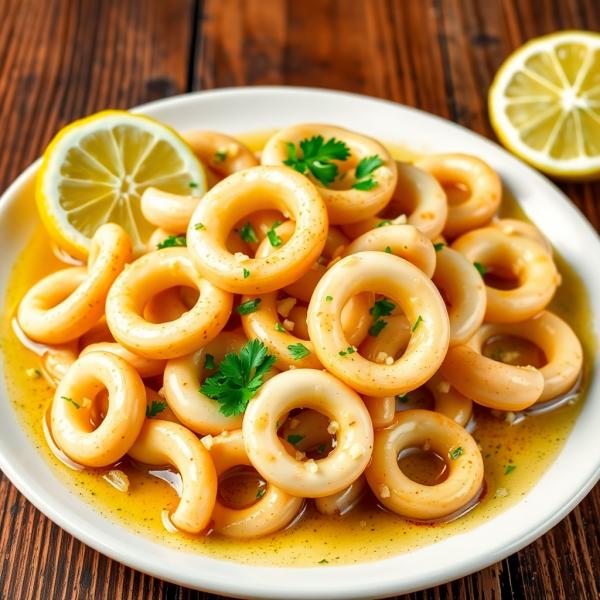 Garlic Butter Squid with Lemon