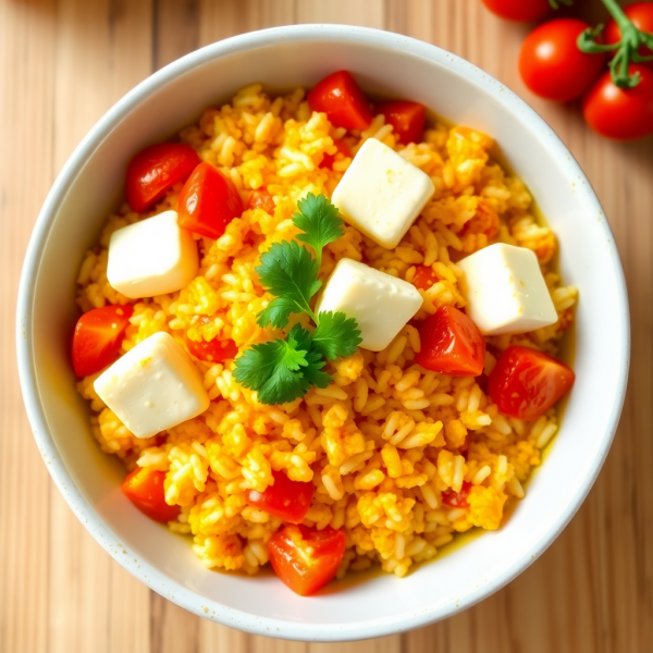 Tomato Rice with Paneer Butter