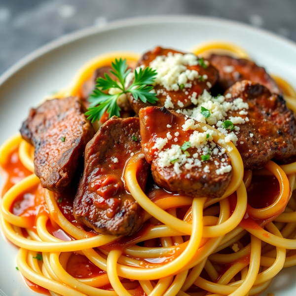 Creamy Tagliatelle with Steak and Leeks