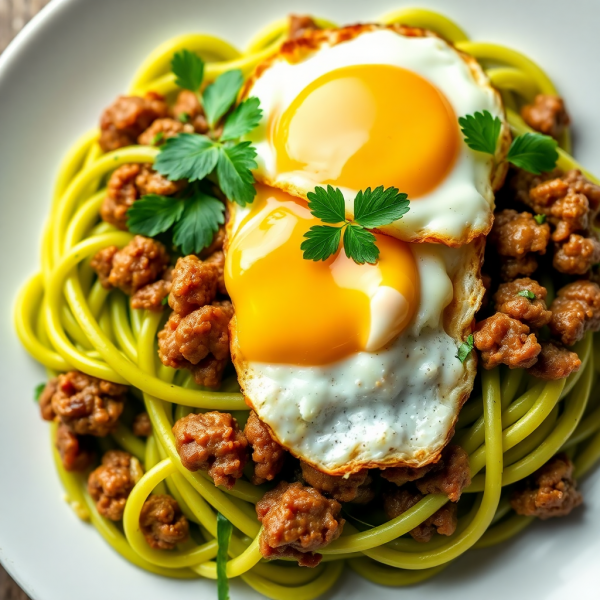 Creamy Avocado Beef Pasta
