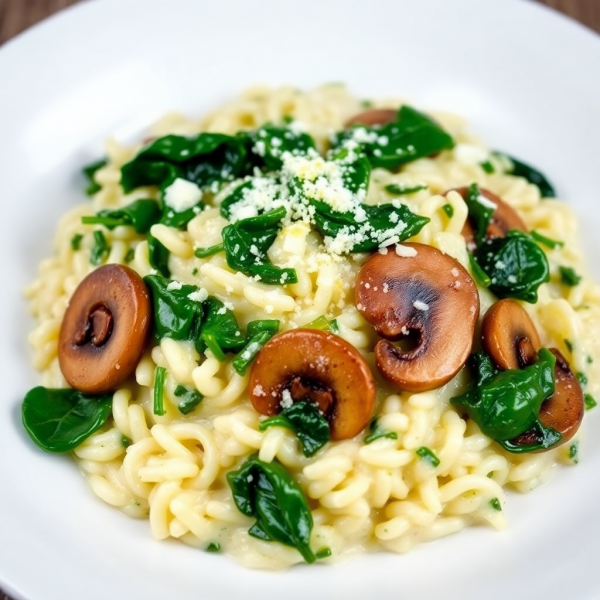 Creamy Spinach and Mushroom Risotto