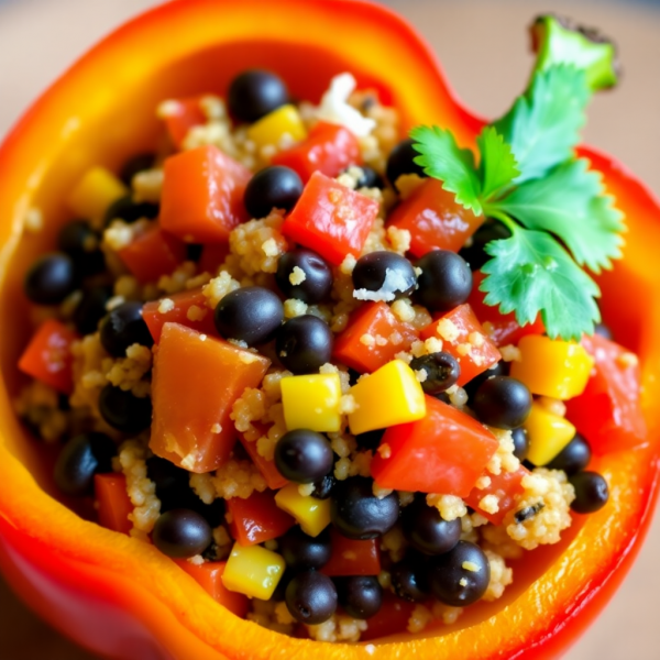 Stuffed Bell Peppers with Quinoa and Black Beans